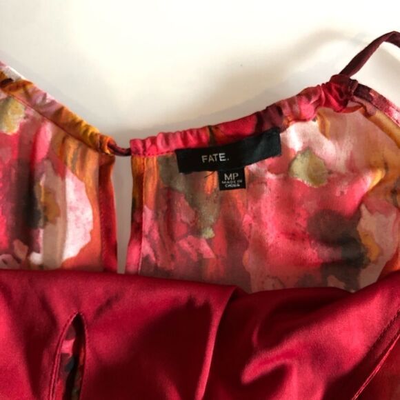 Red Floral Chiffon Maxi Dress - Picture 6 of 8